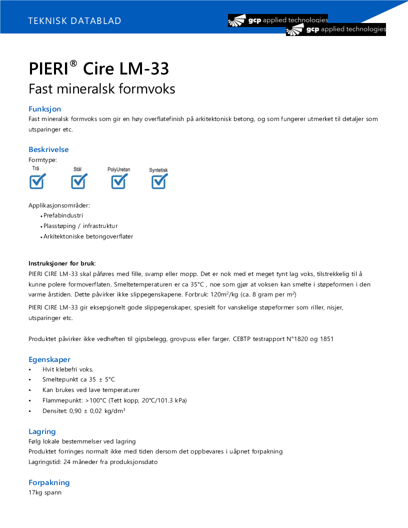 

Datablad GCP LM33

