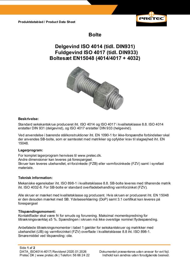 

Datablad ISO4014 4017

