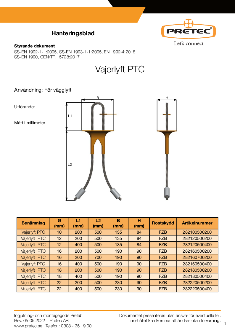 

Håndteringsblad Wireløft PTC

