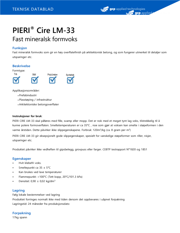 

Datablad GCP LM33

