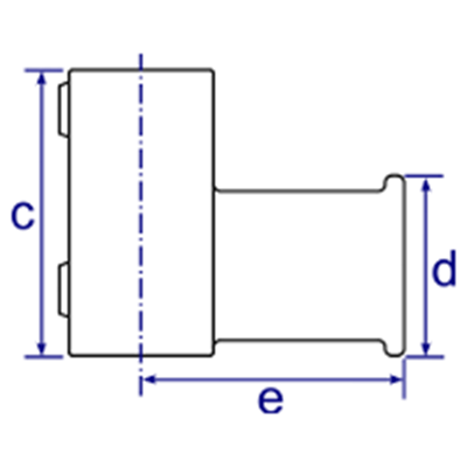 Interclamp® Type 245S [Kraftig gelænderbeslag til side­montering, horisontal. Kort]